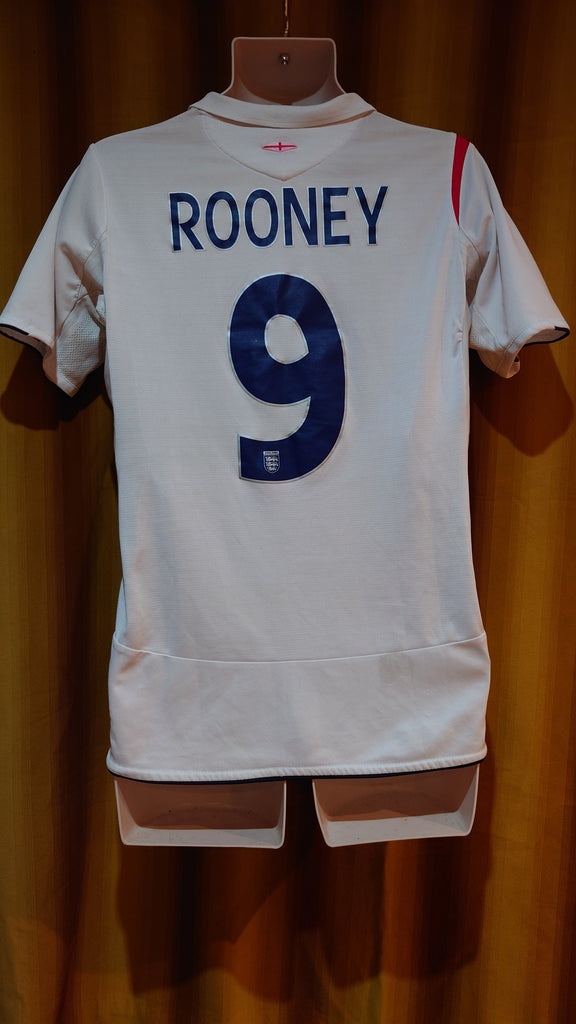 Maillot Domicile Angleterre 2005/2007 Wayne Rooney #9 Umbro - Taille S, Blanc, Occasion Collector