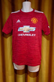 2020-21 Manchester United Home Shirt Size 15-16 Yrs - B. Fernandes #18