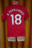 2020-21 Manchester United Home Shirt Size 15-16 Yrs - B. Fernandes #18