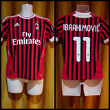 2011-12 AC Milan Home Shirt Size 13-14 Years - Ibrahimovic #11