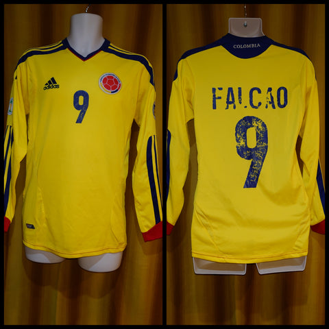 2011-13 Colombia Home Shirt Size Small (Long Sleeve) - Falcao #9