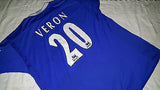 2003-05 Chelsea Home Shirt Size Large - Veron #20 (Signed Shirt) - Forever Football Shirts