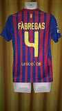 2011-12 Barcelona Home Shirt Size Small - Fabregas #4 - Forever Football Shirts