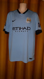 2014-15 Manchester City Home Shirt Size XL - Kompany #4 - Forever Football Shirts