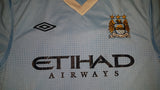 2011-12 Manchester City Home Shirt Size 40 - Kun Aguero #16 - Forever Football Shirts