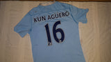 2011-12 Manchester City Home Shirt Size 40 - Kun Aguero #16 - Forever Football Shirts