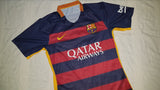 2015-16 Barcelona Home Shirt Size Small - Suarez #9 - Forever Football Shirts