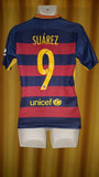 2015-16 Barcelona Home Shirt Size Small - Suarez #9 - Forever Football Shirts