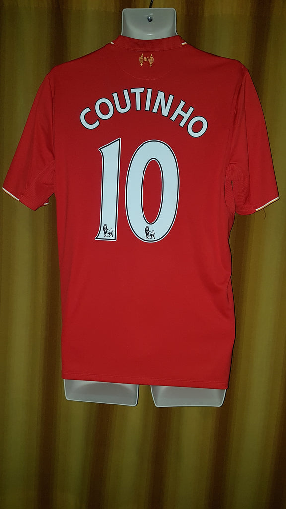 2015-16 Liverpool Home Shirt Size Medium - Coutinho #10