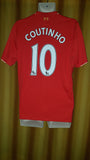 2015-16 Liverpool Home Shirt Size Medium - Coutinho #10 - Forever Football Shirts