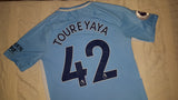 2017-18 Manchester City Home Shirt Size Medium - Toure Yaya #42 - Forever Football Shirts