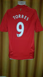 2008-10 Liverpool Home Shirt Size Medium - Torres #9 - Forever Football Shirts