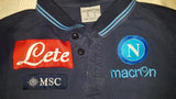 2013-14 Napoli Long Sleeve Polo Shirt Size Medium - Forever Football Shirts