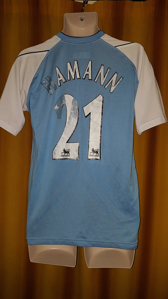 2006-07 Manchester City Home Shirt Size Medium - Hamman #21