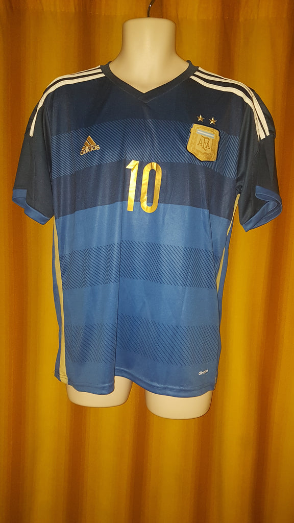 Adidas Messi Argentina 2014 World Cup Final Away Soccer Jersey Shirt L SKU#G75187