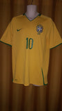 2007-09 Brazil Home Shirt Size Medium - Ronaldinho #10 - Forever Football Shirts
