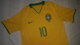 2007-09 Brazil Home Shirt Size Medium - Ronaldinho #10 - Forever Football Shirts