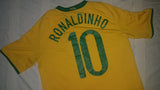 2007-09 Brazil Home Shirt Size Medium - Ronaldinho #10 - Forever Football Shirts