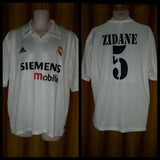 2002-03 Real Madrid Centenary Home Shirt Size XL - Zidane #5 - Forever Football Shirts