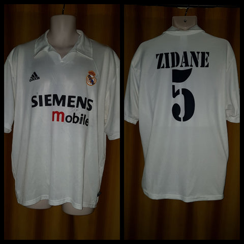 2002-03 Real Madrid Centenary Home Shirt Size XL - Zidane #5 - Forever Football Shirts