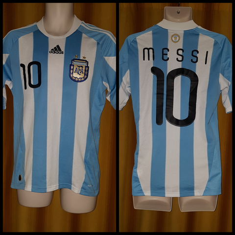 2009-11 Argentina Home Shirt Size Small - Messi #10 - Forever Football Shirts
