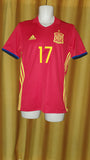 2015-17 Spain Home Shirt Size Small - Koke #17