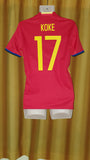 2015-17 Spain Home Shirt Size Small - Koke #17