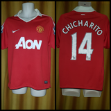 2010-11 Manchester United Home Shirt Size Medium – Chicharito #14 - Forever Football Shirts