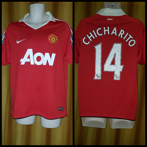 2010-11 Manchester United Home Shirt Size Medium – Chicharito #14 - Forever Football Shirts