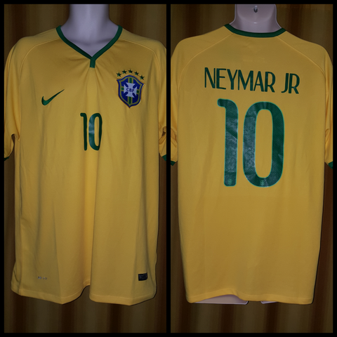 2014-15 Brazil Home Shirt Size XL - Neymar Jr #10 (BNWT) - Forever Football Shirts