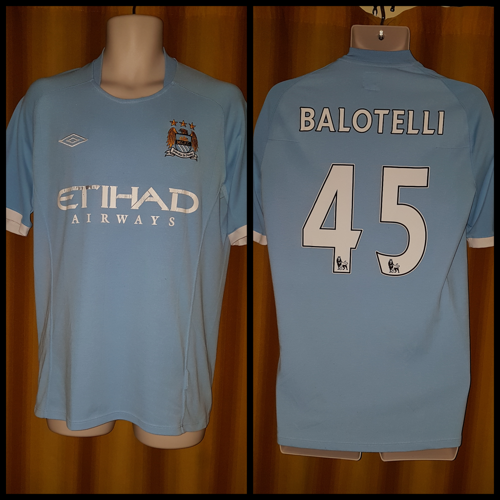 2010 11 Manchester City Home Shirt Size 40 Balotelli 45