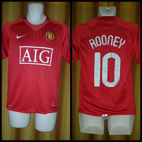 2007-09 Manchester United Home Shirt Size Small - Rooney #10 - Forever Football Shirts