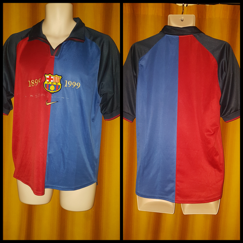 1999-00 Barcelona Home Shirt (2004 Remake) Size Small - Forever Football Shirts