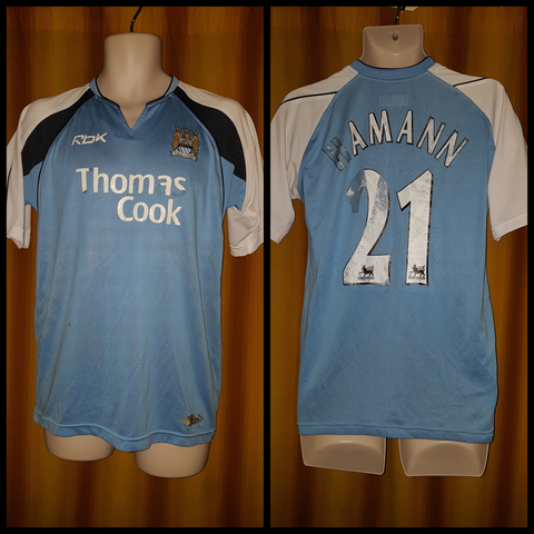 2006-07 Manchester City Home Shirt Size Medium - Hamman #21 - Forever Football Shirts