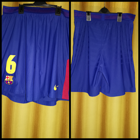 2017-18 Barcelona Home Shorts Size XL - #6