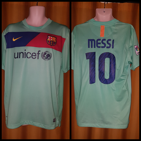 2010-11 Barcelona Away Shirt Size Large - Messi #10 - Forever Football Shirts