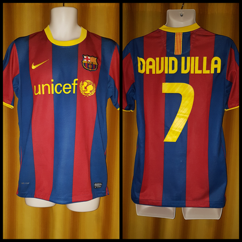 2010-11 Barcelona Home Shirt Size Medium - David Villa #7 - Forever Football Shirts