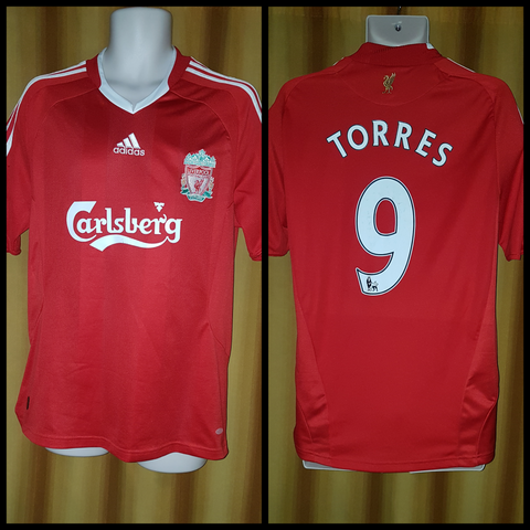 2008-10 Liverpool Home Shirt Size Medium - Torres #9 - Forever Football Shirts