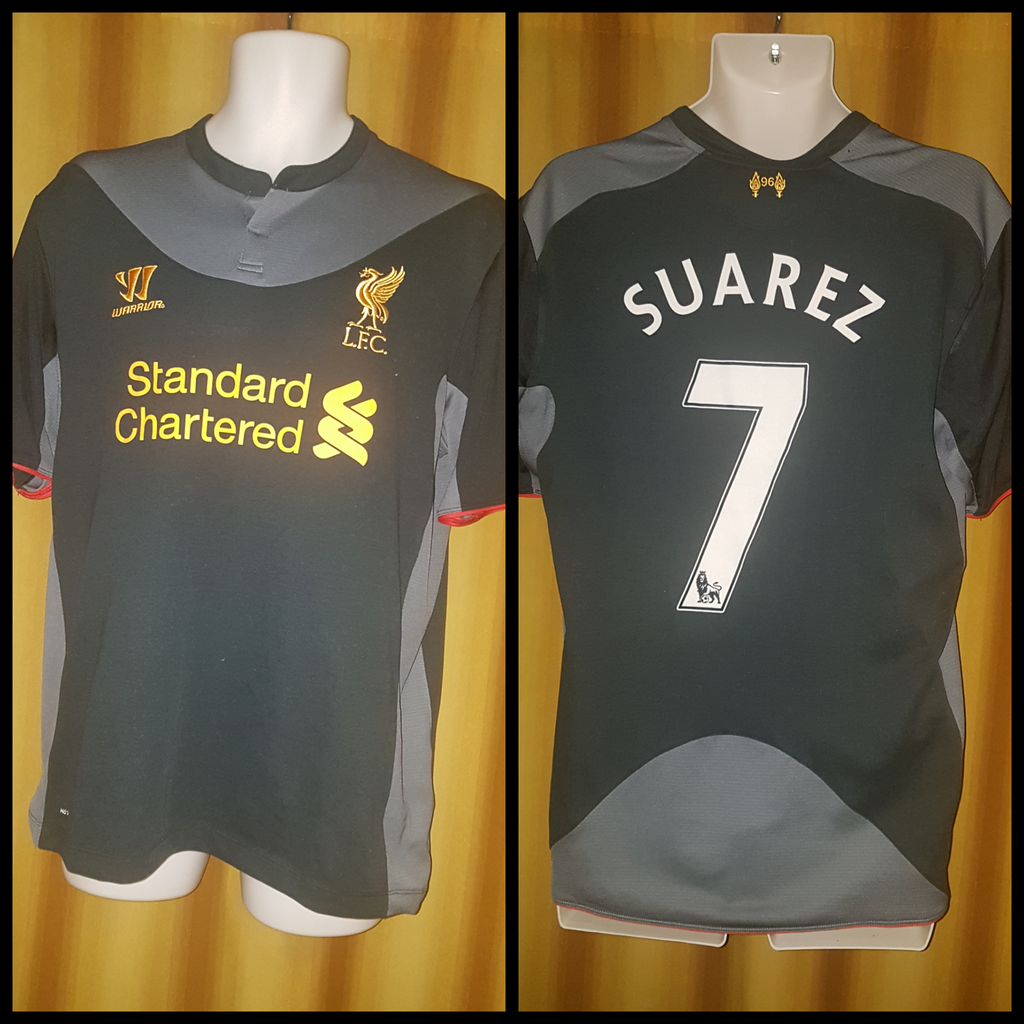 Liverpool Warrior #7 Suarez 2012/13 Home Soccer Jersey (M) – 2D Soccer