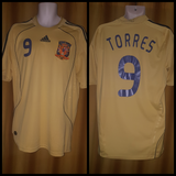 2007-09 Spain Away Shirt Size Large - Torres #9 - Forever Football Shirts