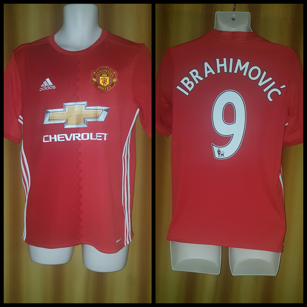 Maillot Domicile Manchester United 2016/17 - Ibrahimovic #9 - Adidas - Taille M - Occasion