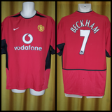 2002-04 Manchester United Home Shirt Size Medium - Beckham #7 - Forever Football Shirts