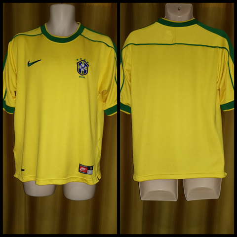 1998-00 Brazil Home Shirt Size Small