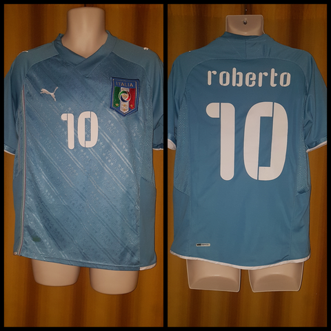 2009 Italy Home Shirt (Confederations Cup) Size Medium - Roberto #10 - Forever Football Shirts