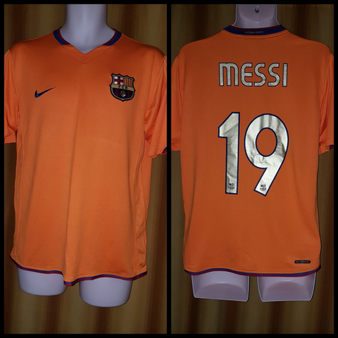 2006-07 Barcelona Away Shirt Size Medium - Messi #19 - Forever Football Shirts
