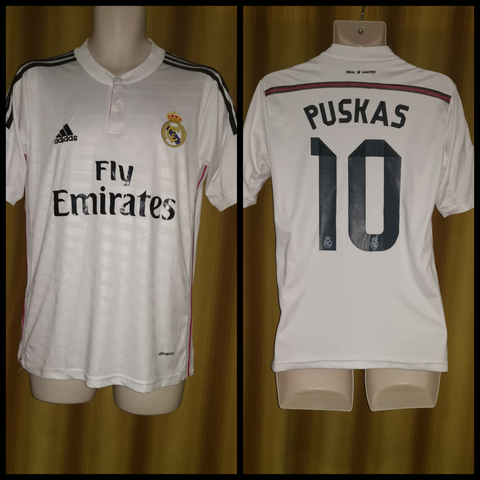 2014-15 Real Madrid Home Shirt Size Small - Puskas #10