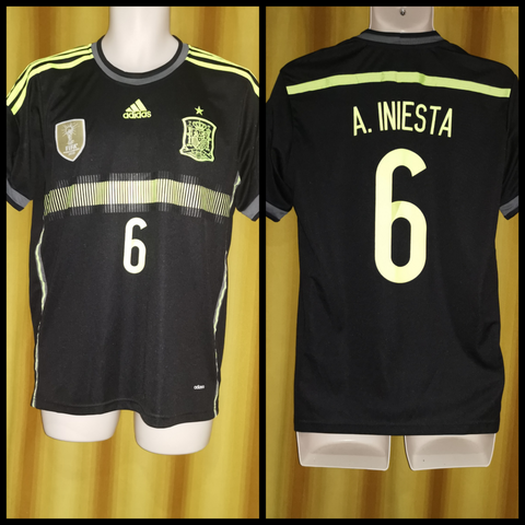 2013-15 Spain Away Shirt Size Medium - Iniesta #6