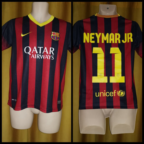 2013-14 Barcelona Home Shirt Size XL Boys - Neymar Jr #11