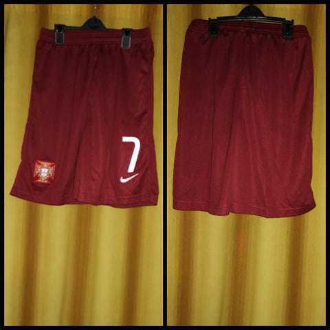 2014-15 Portugal Home Shorts Size Large - #7