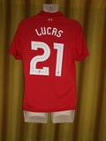 2012-13 Liverpool Home Shirt Size Medium - Lucas #21